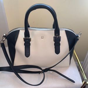 Kate Spade ♠️ New York Cove Street Pippa Color Block Cream and Black Satchel Bag